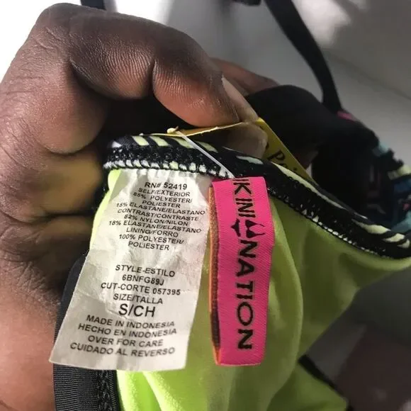 Bikini Nation Geo Halter Bikini Top (Size S) - Picture 5 of 5